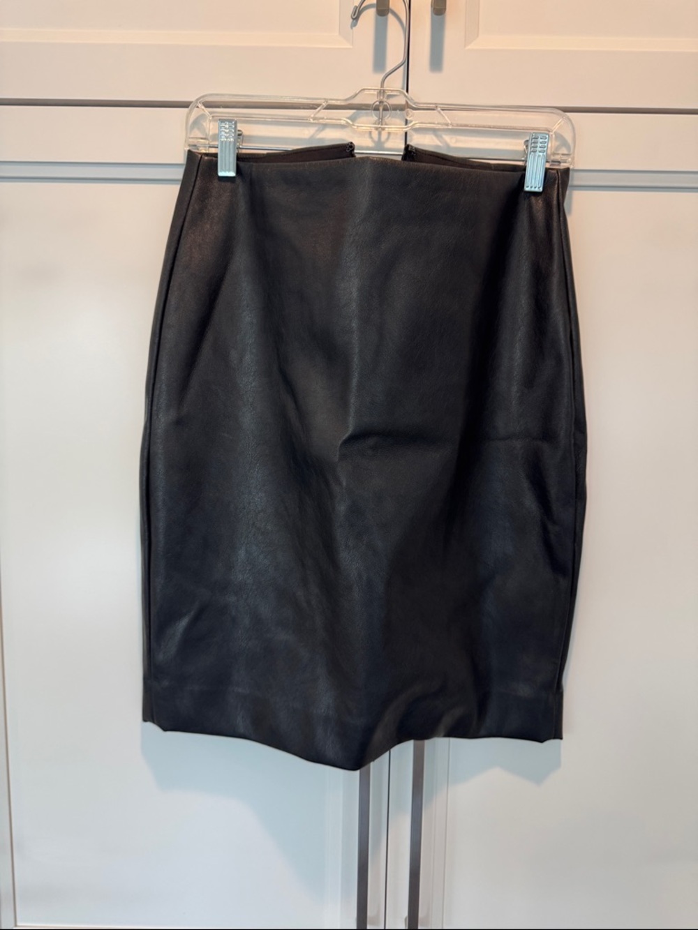 J. Crew Black Faux Leather Pencil Skirt